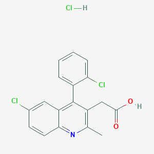 molecular formula C18H14Cl3NO2 B6143048 2-[6-chloro-4-(2-chlorophenyl)-2-methylquinolin-3-yl]acetic acid hydrochloride CAS No. 1173033-81-2