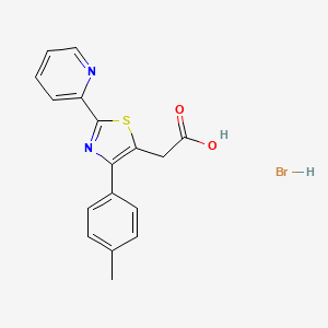 molecular formula C17H15BrN2O2S B6143055 2-[4-(4-methylphenyl)-2-(pyridin-2-yl)-1,3-thiazol-5-yl]acetic acid hydrobromide CAS No. 1170198-01-2