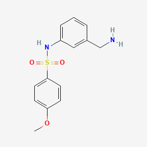 molecular formula C14H16N2O3S B6143072 N-[3-(aminomethyl)phenyl]-4-methoxybenzene-1-sulfonamide CAS No. 1039944-30-3