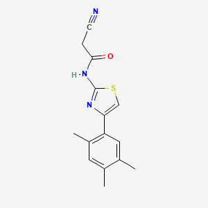 molecular formula C15H15N3OS B6143087 2-cyano-N-[4-(2,4,5-trimethylphenyl)-1,3-thiazol-2-yl]acetamide CAS No. 851169-55-6