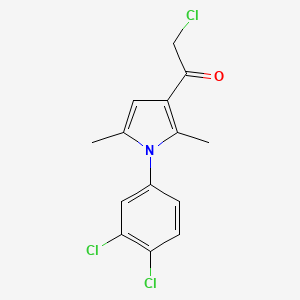 molecular formula C14H12Cl3NO B6143098 2-chloro-1-[1-(3,4-dichlorophenyl)-2,5-dimethyl-1H-pyrrol-3-yl]ethan-1-one CAS No. 610274-28-7