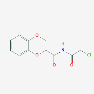 molecular formula C11H10ClNO4 B6143135 N-(2-chloroacetyl)-2,3-dihydro-1,4-benzodioxine-2-carboxamide CAS No. 568570-07-0