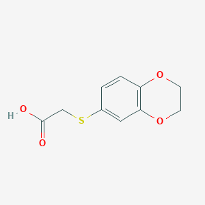 molecular formula C10H10O4S B6143159 2-(2,3-dihydro-1,4-benzodioxin-6-ylsulfanyl)acetic acid CAS No. 247228-33-7
