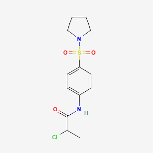 molecular formula C13H17ClN2O3S B6143173 2-chloro-N-[4-(pyrrolidine-1-sulfonyl)phenyl]propanamide CAS No. 554424-71-4