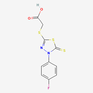 2-{[4-(4-fluorophenyl)-5-sulfanylidene-4,5-dihydro-1,3,4-thiadiazol-2-yl]sulfanyl}acetic acid