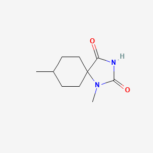 molecular formula C10H16N2O2 B6143182 1,8-dimethyl-1,3-diazaspiro[4.5]decane-2,4-dione CAS No. 757192-65-7