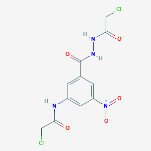 molecular formula C11H10Cl2N4O5 B6143189 2-chloro-N-{3-[N'-(2-chloroacetyl)hydrazinecarbonyl]-5-nitrophenyl}acetamide CAS No. 851169-32-9