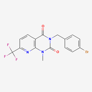 molecular formula C16H11BrF3N3O2 B6143194 3-[(4-bromophenyl)methyl]-1-methyl-7-(trifluoromethyl)-1H,2H,3H,4H-pyrido[2,3-d]pyrimidine-2,4-dione CAS No. 1147522-06-2