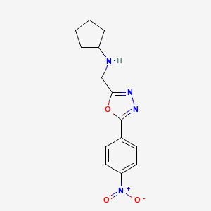 molecular formula C14H16N4O3 B6143198 N-{[5-(4-nitrophenyl)-1,3,4-oxadiazol-2-yl]methyl}cyclopentanamine CAS No. 855715-25-2