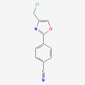 molecular formula C11H7ClN2O B6143264 4-[4-(氯甲基)-1,3-恶唑-2-基]苯甲腈 CAS No. 202594-69-2