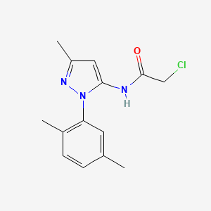 molecular formula C14H16ClN3O B6143274 2-chloro-N-[1-(2,5-dimethylphenyl)-3-methyl-1H-pyrazol-5-yl]acetamide CAS No. 1019077-31-6