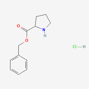 molecular formula C12H16ClNO2 B6143277 benzyl pyrrolidine-2-carboxylate hydrochloride CAS No. 80089-24-3