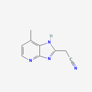 molecular formula C9H8N4 B6143377 2-{7-methyl-3H-imidazo[4,5-b]pyridin-2-yl}acetonitrile CAS No. 577777-13-0