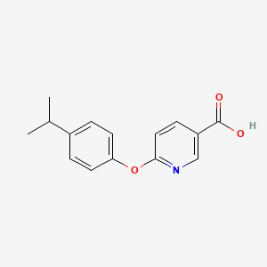 molecular formula C15H15NO3 B6143399 6-[4-(propan-2-yl)phenoxy]pyridine-3-carboxylic acid CAS No. 862088-75-3