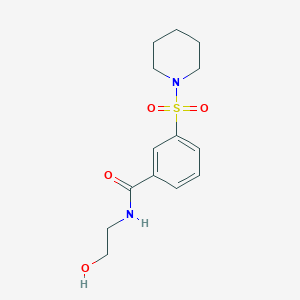 molecular formula C14H20N2O4S B6143411 N-(2-hydroxyethyl)-3-(piperidine-1-sulfonyl)benzamide CAS No. 325721-33-3