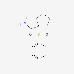 molecular formula C12H17NO2S B6143443 1-[1-(benzenesulfonyl)cyclopentyl]methanamine CAS No. 1114822-88-6