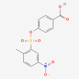 molecular formula C14H11NO7S B6143449 4-[(2-methyl-5-nitrobenzenesulfonyl)oxy]benzoic acid CAS No. 749216-12-4