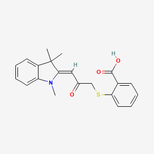 molecular formula C21H21NO3S B6143454 2-{[2-oxo-3-(1,3,3-trimethyl-2,3-dihydro-1H-indol-2-ylidene)propyl]sulfanyl}benzoic acid CAS No. 721406-44-6