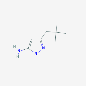 molecular formula C9H17N3 B6143464 5-(2,2-dimethylpropyl)-2-methyl-2,3-dihydro-1H-pyrazol-3-imine CAS No. 1356779-91-3