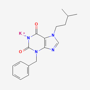 potassium 3-benzyl-7-(3-methylbutyl)-2,6-dioxo-2,3,6,7-tetrahydro-1H-purin-1-ide