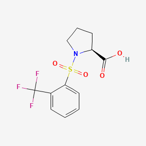 molecular formula C12H12F3NO4S B6143514 (2S)-1-[2-(trifluoromethyl)benzenesulfonyl]pyrrolidine-2-carboxylic acid CAS No. 1212483-01-6
