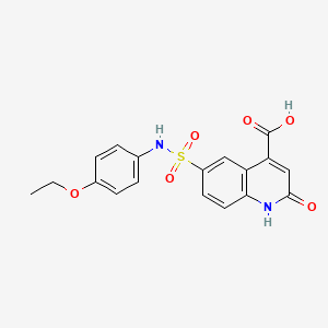 molecular formula C18H16N2O6S B6143515 6-[(4-ethoxyphenyl)sulfamoyl]-2-hydroxyquinoline-4-carboxylic acid CAS No. 568543-64-6