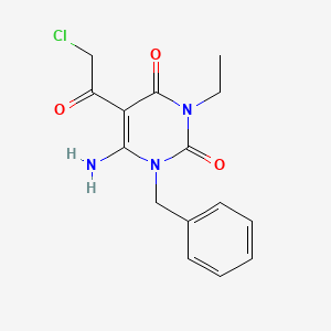 molecular formula C15H16ClN3O3 B6143517 6-amino-1-benzyl-5-(2-chloroacetyl)-3-ethyl-1,2,3,4-tetrahydropyrimidine-2,4-dione CAS No. 568543-68-0