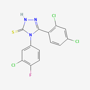 4-(3-chloro-4-fluorophenyl)-5-(2,4-dichlorophenyl)-4H-1,2,4-triazole-3-thiol