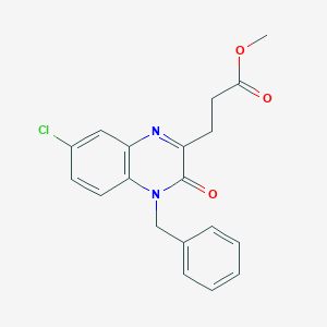 molecular formula C19H17ClN2O3 B6143527 methyl 3-(4-benzyl-7-chloro-3-oxo-3,4-dihydroquinoxalin-2-yl)propanoate CAS No. 568544-00-3
