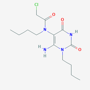 molecular formula C14H23ClN4O3 B6143541 N-(6-amino-1-butyl-2,4-dioxo-1,2,3,4-tetrahydropyrimidin-5-yl)-N-butyl-2-chloroacetamide CAS No. 730949-91-4