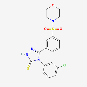 molecular formula C18H17ClN4O3S2 B6143553 4-(3-chlorophenyl)-5-[3-(morpholine-4-sulfonyl)phenyl]-4H-1,2,4-triazole-3-thiol CAS No. 721418-75-3