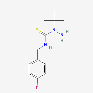 molecular formula C12H18FN3S B6143555 3-amino-3-tert-butyl-1-[(4-fluorophenyl)methyl]thiourea CAS No. 721418-90-2