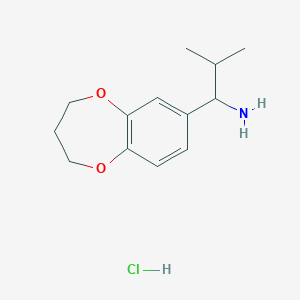 molecular formula C13H20ClNO2 B6143597 1-(3,4-dihydro-2H-1,5-benzodioxepin-7-yl)-2-methylpropan-1-amine hydrochloride CAS No. 1134676-71-3