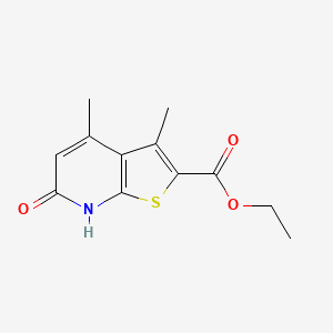 molecular formula C12H13NO3S B6143620 ethyl 3,4-dimethyl-6-oxo-6H,7H-thieno[2,3-b]pyridine-2-carboxylate CAS No. 1000931-24-7