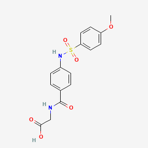 molecular formula C16H16N2O6S B6143693 2-{[4-(4-methoxybenzenesulfonamido)phenyl]formamido}acetic acid CAS No. 795293-19-5