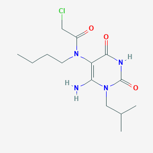 N-[6-amino-1-(2-methylpropyl)-2,4-dioxo-1,2,3,4-tetrahydropyrimidin-5-yl]-N-butyl-2-chloroacetamide