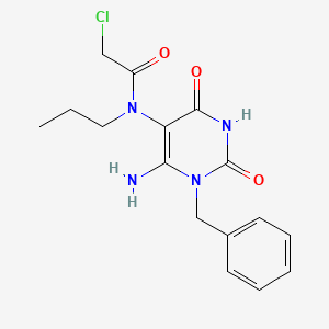 molecular formula C16H19ClN4O3 B6143717 N-(6-amino-1-benzyl-2,4-dioxo-1,2,3,4-tetrahydropyrimidin-5-yl)-2-chloro-N-propylacetamide CAS No. 571917-28-7