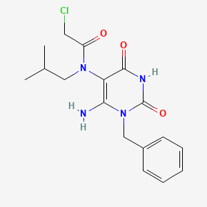 molecular formula C17H21ClN4O3 B6143724 N-(6-amino-1-benzyl-2,4-dioxo-1,2,3,4-tetrahydropyrimidin-5-yl)-2-chloro-N-(2-methylpropyl)acetamide CAS No. 561009-05-0