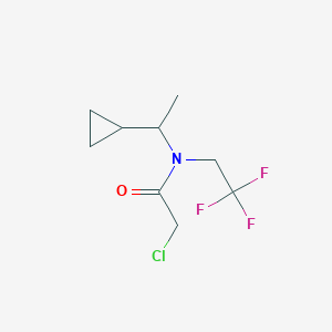 molecular formula C9H13ClF3NO B6143732 2-chloro-N-(1-cyclopropylethyl)-N-(2,2,2-trifluoroethyl)acetamide CAS No. 791079-93-1