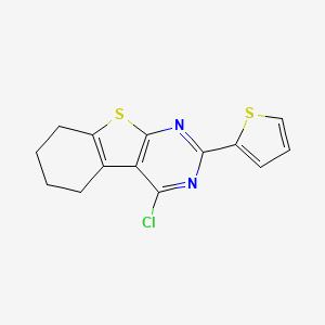 molecular formula C14H11ClN2S2 B6143734 3-chloro-5-(thiophen-2-yl)-8-thia-4,6-diazatricyclo[7.4.0.0,2,7]trideca-1(9),2,4,6-tetraene CAS No. 851207-81-3