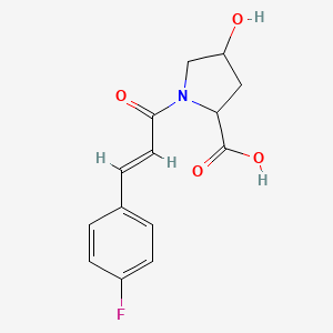 1-[3-(4-fluorophenyl)prop-2-enoyl]-4-hydroxypyrrolidine-2-carboxylic acid