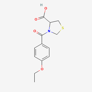 molecular formula C13H15NO4S B6143789 3-(4-ethoxybenzoyl)-1,3-thiazolidine-4-carboxylic acid CAS No. 1105643-62-6
