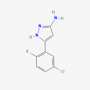 molecular formula C9H7ClFN3 B6143802 5-(5-chloro-2-fluorophenyl)-1H-pyrazol-3-amine CAS No. 1136906-25-6