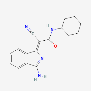 molecular formula C17H18N4O B6143933 2-(3-amino-1H-isoindol-1-ylidene)-2-cyano-N-cyclohexylacetamide CAS No. 790272-42-3