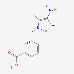 molecular formula C13H15N3O2 B6143949 3-[(4-amino-3,5-dimethyl-1H-pyrazol-1-yl)methyl]benzoic acid CAS No. 1171661-11-2
