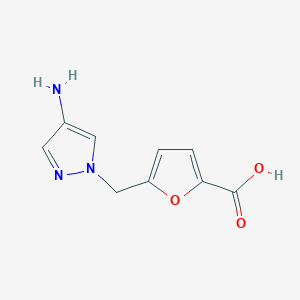molecular formula C9H9N3O3 B6143950 5-[(4-amino-1H-pyrazol-1-yl)methyl]furan-2-carboxylic acid CAS No. 1170539-43-1