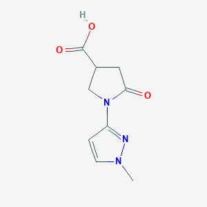 molecular formula C9H11N3O3 B6143969 1-(1-methyl-1H-pyrazol-3-yl)-5-oxopyrrolidine-3-carboxylic acid CAS No. 1171097-21-4