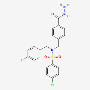 4-chloro-N-[(4-fluorophenyl)methyl]-N-{[4-(hydrazinecarbonyl)phenyl]methyl}benzene-1-sulfonamide