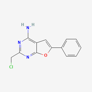 molecular formula C13H10ClN3O B6143983 2-(chloromethyl)-6-phenylfuro[2,3-d]pyrimidin-4-amine CAS No. 949328-70-5