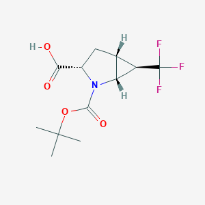 molecular formula C12H16F3NO4 B6144007 (1R,3S,5R,6R)-2-[(tert-butoxy)carbonyl]-6-(trifluoromethyl)-2-azabicyclo[3.1.0]hexane-3-carboxylic acid CAS No. 1955473-99-0
